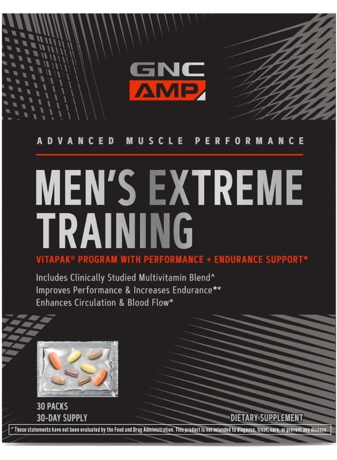 GNC Amp Men'S Extreme Training Vitapak, 30 Packs, Performance And Endurance Support - Image 1
