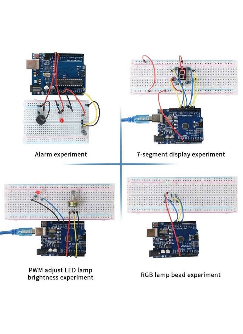 Arduino UNO R3 Getting Started Kit - Stepper Motor, LCD1602, Servo Motor, Relay, Prototype Shield, etc. for beginners of Arduino projects Project Beginner Starter Kit For Arduino Multicolour  - Image 5