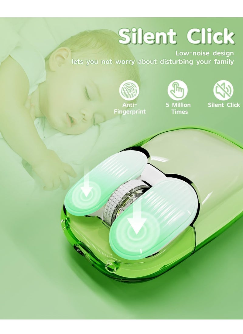 I069 2.4GHz Wireless Gaming Mouse,Portable Fully Transparent Mice,RGB Backlight Rechargeable Silent Mouse,3 Level Adjustable DPI,Cute Design Mice for Laptop/PC/Mac