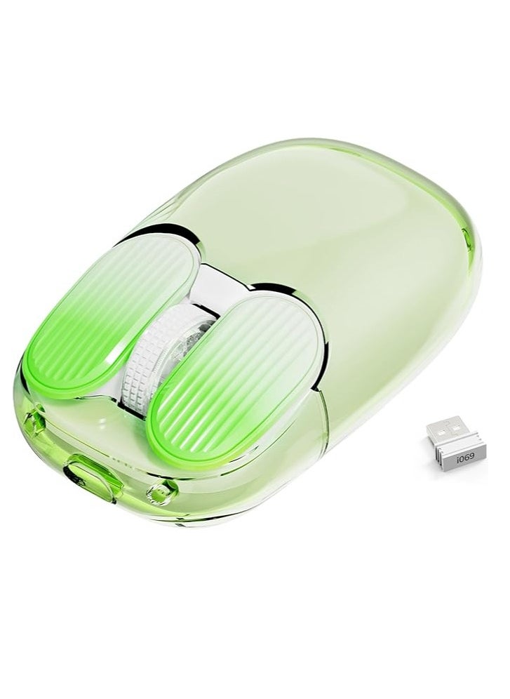 ARNOTEC I069 2.4GHz Wireless Gaming Mouse,Portable Fully Transparent Mice,RGB Backlight Rechargeable Silent Mouse,3 Level Adjustable DPI,Cute Design Mice for Laptop/PC/Mac  - Image 2