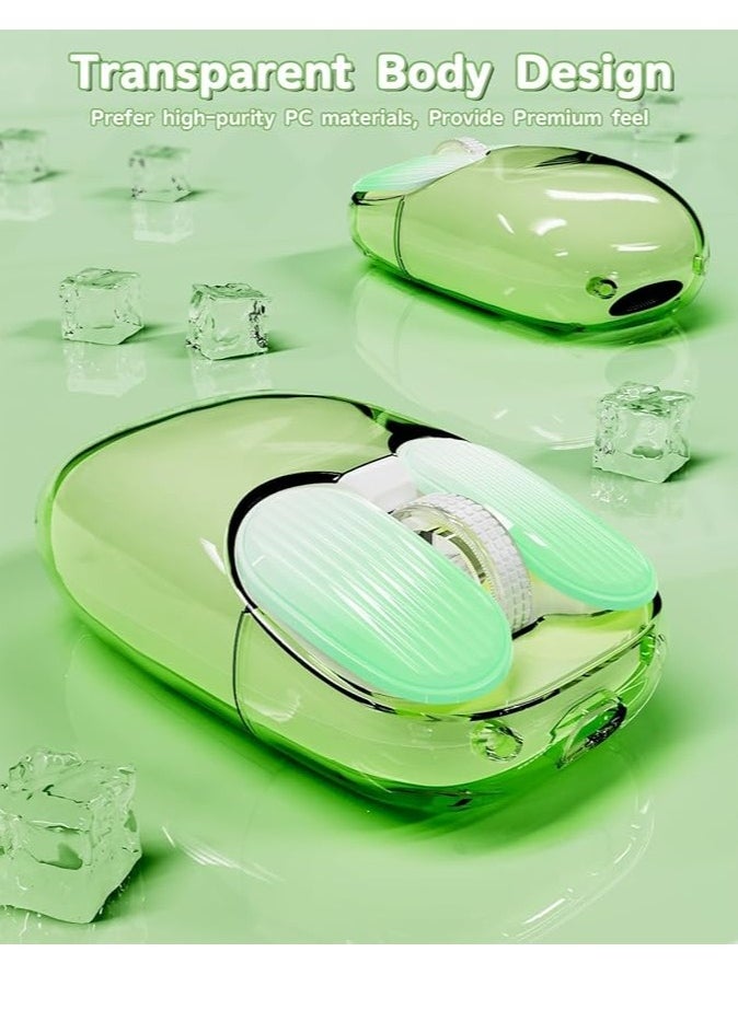 ARNOTEC I069 2.4GHz Wireless Gaming Mouse,Portable Fully Transparent Mice,RGB Backlight Rechargeable Silent Mouse,3 Level Adjustable DPI,Cute Design Mice for Laptop/PC/Mac  - Image 4