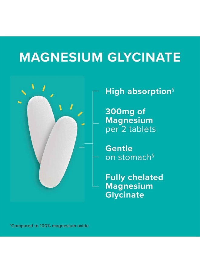 Qunol Magnesium Glycinate 300mg, 100% Glycinate Chelated Magnesium Supplement, 90ct Tablets - Image 2