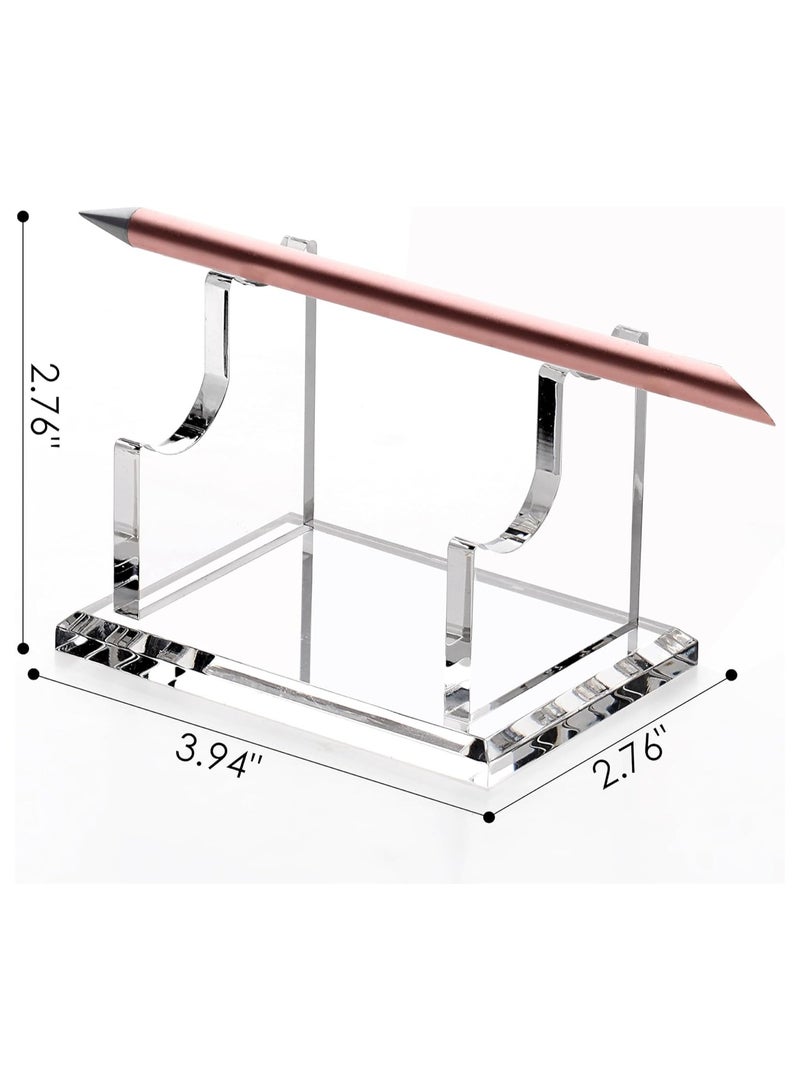 Generic 2 Tier Acrylic Pen Holder Display Stand, Fountain Pen Pencil Makeup Brush Rack , Ballpoint Pen Showholder, Paintbrush Drying Rack Organizer Desk for Home School Office or Store Use  - Image 4