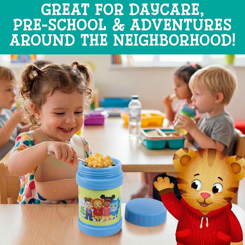 أس سي أس دايركت وعاء طعام للأطفال من الفولاذ المقاوم للصدأ من حي دانيال تايجر، سعة 13 أونصة، لون أزرق - عازل مزدوج الجدار، ترمس مانع للتسرب يحافظ على السوائل والطعام ساخنًا أو باردًا لساعات - يناسب داخل جميع صناديق الغداء والحقائب - Image 5
