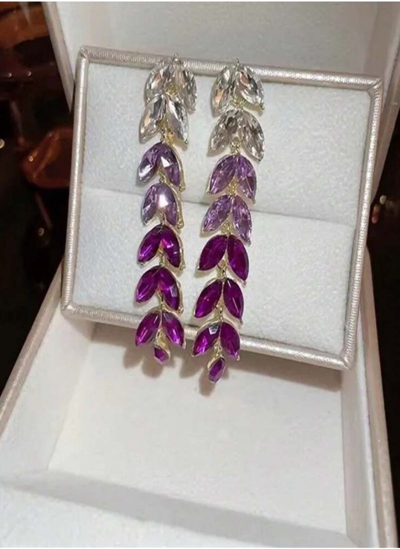 Dangle Charms Elegant & Stylish Drop Earrings For Women Cubic Zirconia  - Image 4