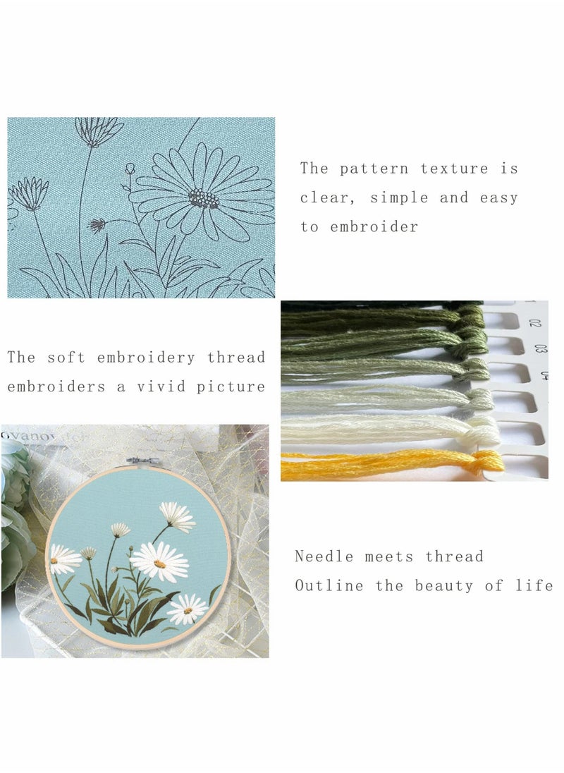 Y&D - Embroidery Kit for Beginners, 3 Sets Beginner Kits Art Craft Handy Sewing Include Clothes with Pattern, Instructions, Color Threads Needle - Image 1