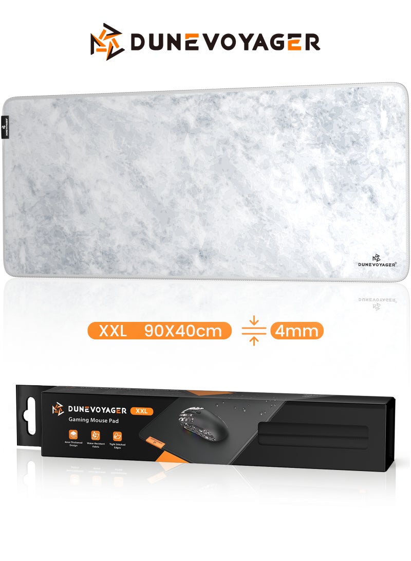 مسافر الكثبان ماوس باد ألعاب M3 Relief White XXL 900×400×4 مم مقاوم للماء بقاعدة مطاطية مانعة للانزلاق تحكم سلس وثابت مناسب للاستخدام اليومي والهدايا - Image 1