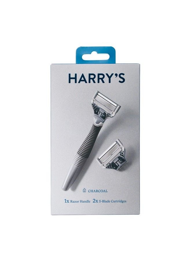Charcoal Razor Handle Plus 2 Blade Cartridges