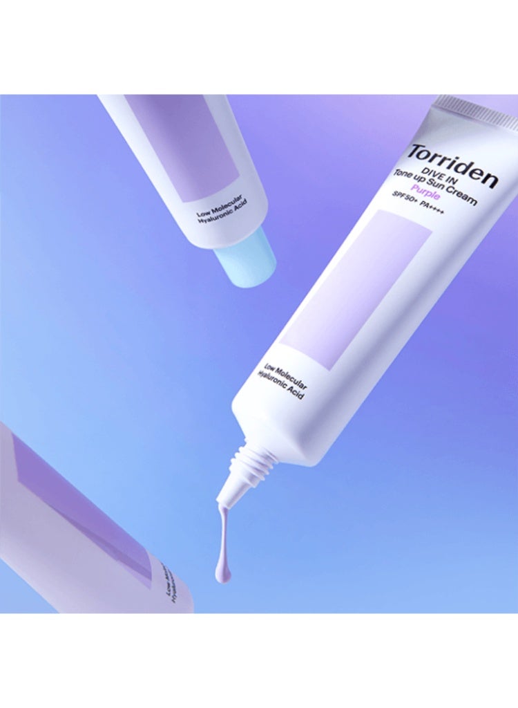 توريدن Torriden DIVE IN Tone Up Sun Cream Purple واقي شمس كوري بنفسجي للتفتيح والترطيب وإشراقة البشرة - Image 5