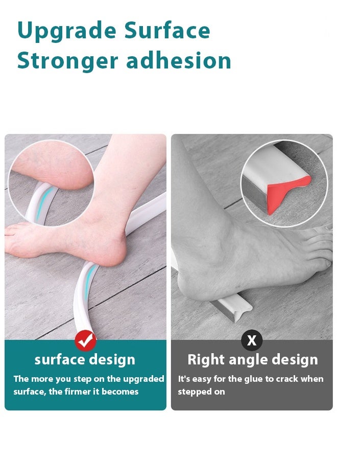 Silicone bathroom water blocking strip,  Dry wet separation water barrier strip,Water Shower Barrier Water Dam Silicone Bathroom Water Stopper Strip  Flexible Water Retaining Strip Wet And Dry Separation Seal 1CM - Image 4