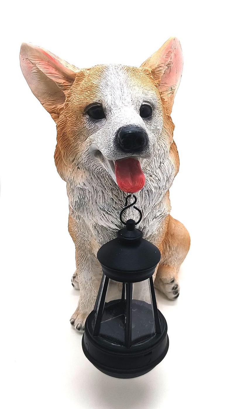 MONMOB Dog Solar Statues Cute Corgi Solar Light for Outdoor Garden Halloween Decorations Christmas Decor Lawn Decor Patio Balcony Yard Ornament Ideal Gifts for Women, Mom or Birthdays - Image 4