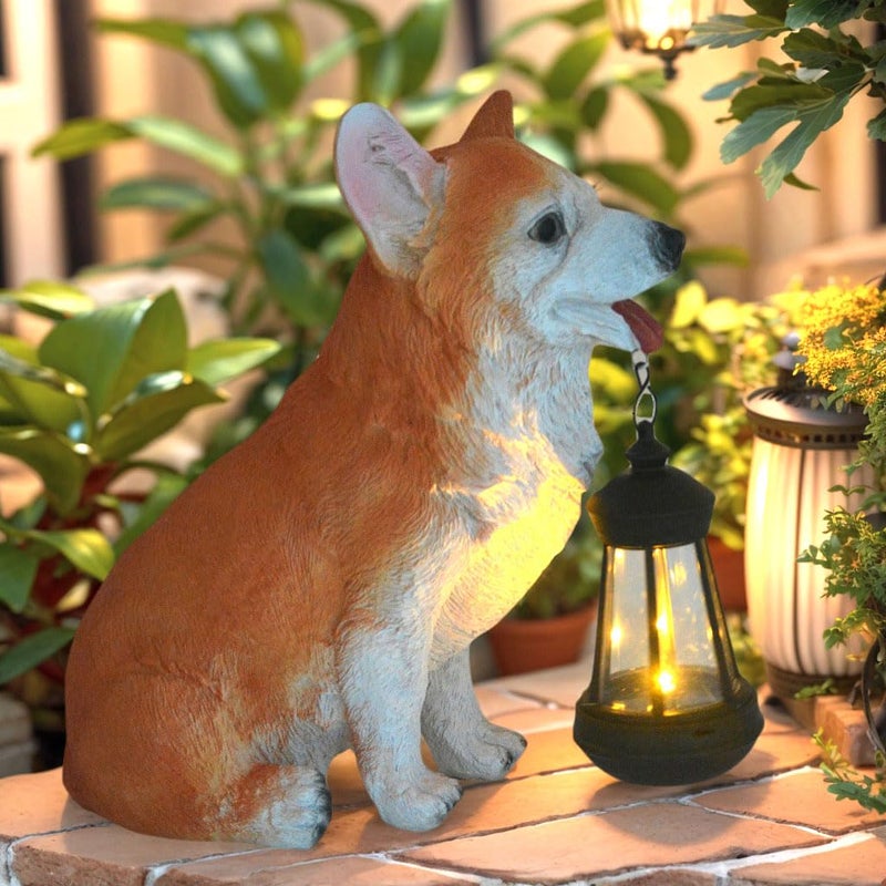 MONMOB Dog Solar Statues Cute Corgi Solar Light for Outdoor Garden Halloween Decorations Christmas Decor Lawn Decor Patio Balcony Yard Ornament Ideal Gifts for Women, Mom or Birthdays - Image 2