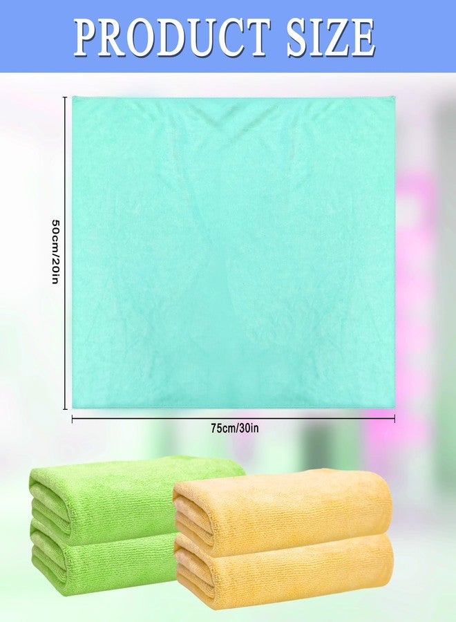 CODOHI 6 Pcs Extra Large Microfiber Cleaning Cloth, 20" x 30" Washable Reusable Large Floor Cloth Rags, Microfiber Towels for Mop Cleaning Office Bathrooms Housekeeping (Orange, Green) - Image 2