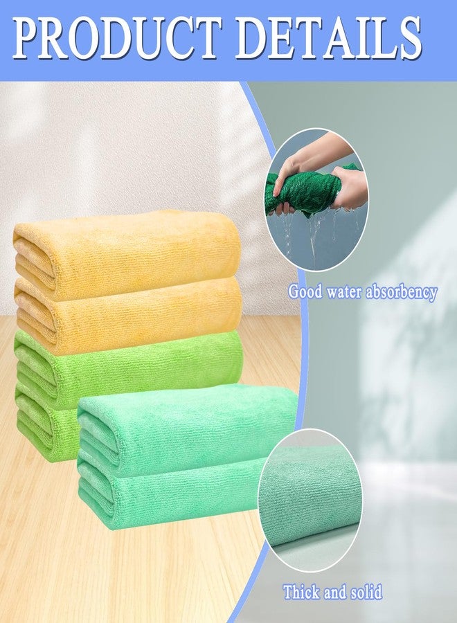 CODOHI 6 Pcs Extra Large Microfiber Cleaning Cloth, 20" x 30" Washable Reusable Large Floor Cloth Rags, Microfiber Towels for Mop Cleaning Office Bathrooms Housekeeping (Orange, Green) - Image 3