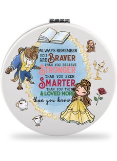 SEIRAA SEIRAA Princess Belle Pocket Mirror - Beauty & Beast Inspired Makeup Mirror Gift for Women (Rose Book) 