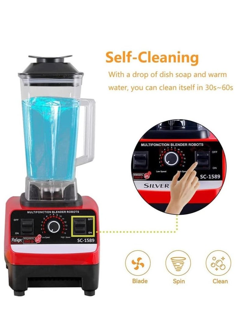 SILVER CREST - 2.5L 4500W BPA Free Heavy Duty Blender Mixer Electric High Speed Juicer Food Processor Ice Smoothies Crusher Blander - Image 1
