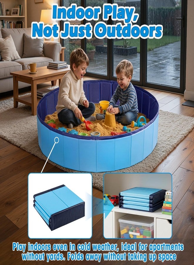 Qrooper Foldable Sandbox for Kids, Large 48x48in Sand Box Toys for Kids Ages 3-8, Portable Outdoor & Indoor Sand Pit for Backyard, Balcony, Beach, Camping, Waterproof PVC Material with Drain Hole - Image 5