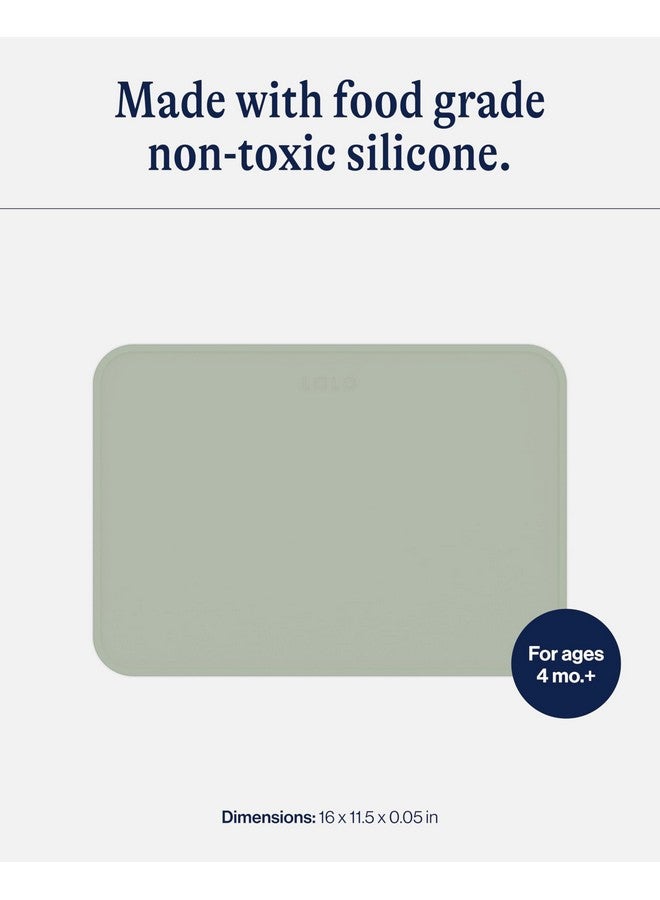 Lalo Silicone Placemat for Toddlers & Babies - Non-Slip Kids Placemat for Restaurants & Dining Tables - Non-Toxic & BPA Free Safe - for Ages of 4 Months and Up - Sage - Image 3
