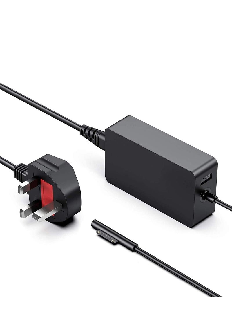 Y&D - For Surface Pro Charger, Laptop Adapter 65W 15V 4A Power Supply Compatible with Microsoft 7 6 5 4 3 Go1 2 Book1 2, 1 5V USB Charging Port - Image 1