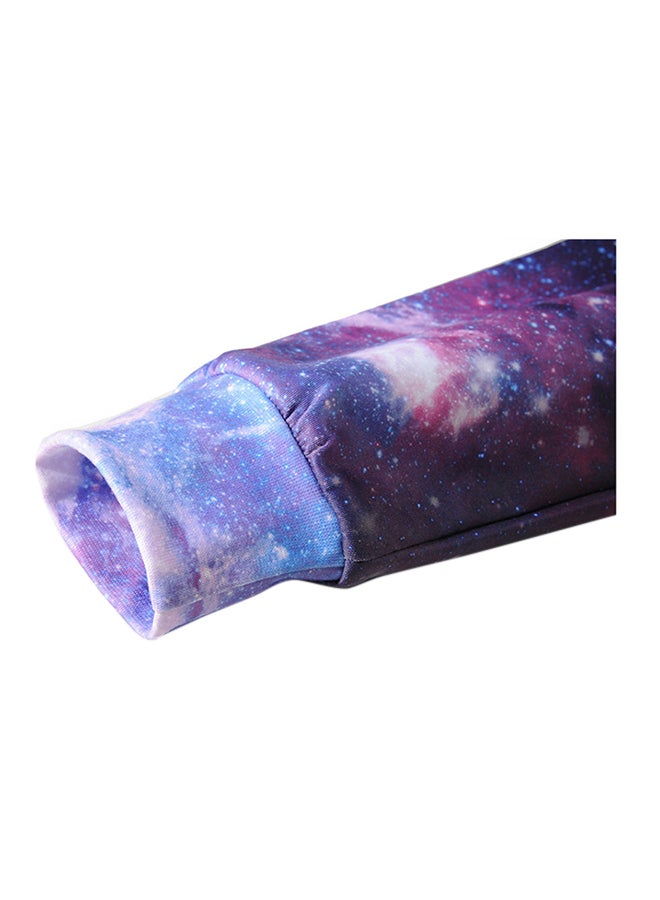 3D Galaxy Printed Hoodie Black/Blue/Purple - Image 4