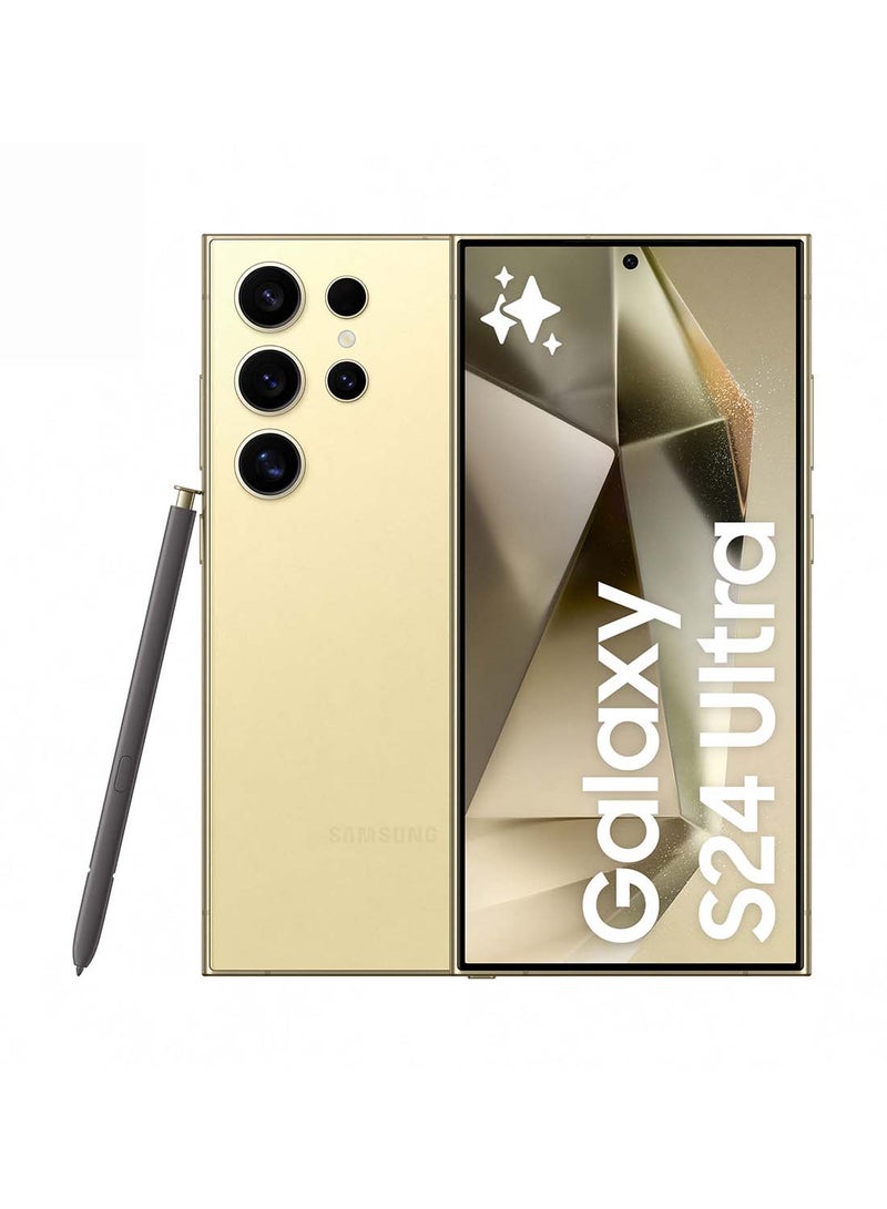 Samsung Galaxy S24 Ultra Dual SIM Titanium Yellow 12GB RAM 1TB 5G - Middle East Version - Image 1