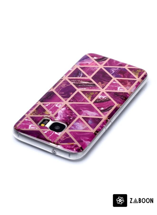 Zaboon - Protective Case Cover For Galaxy S7 edge Plating Marble Pattern Soft TPU Protective Case - Image 1