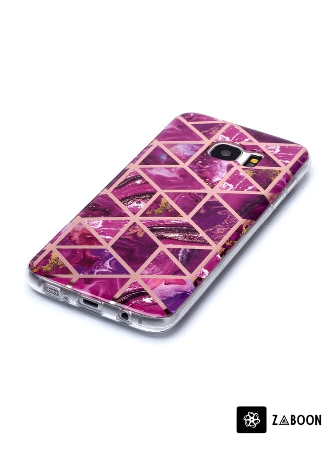 Zaboon - Protective Case Cover For Galaxy S7 edge Plating Marble Pattern Soft TPU Protective Case - Image 1