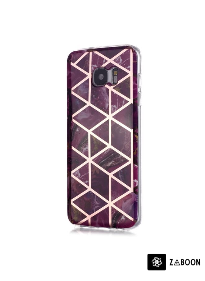 Zaboon - Protective Case Cover For Galaxy S7 edge Plating Marble Pattern Soft TPU Protective Case - Image 1