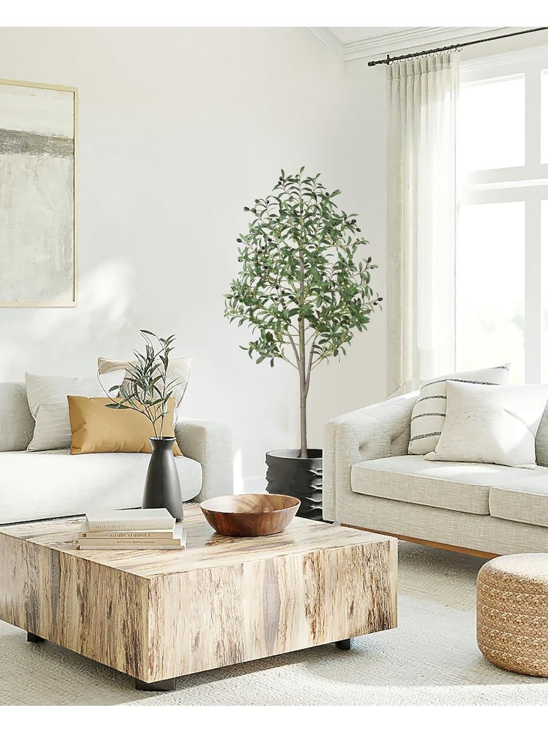 Generic 180cm Large Artificial Olive Tree,Fake Faux Olive Tree with Lifelike Olive Leaves and Fruits,for Home Decoration Living Room Office Indoor Outdoor Balcony Bedroom  - Image 5