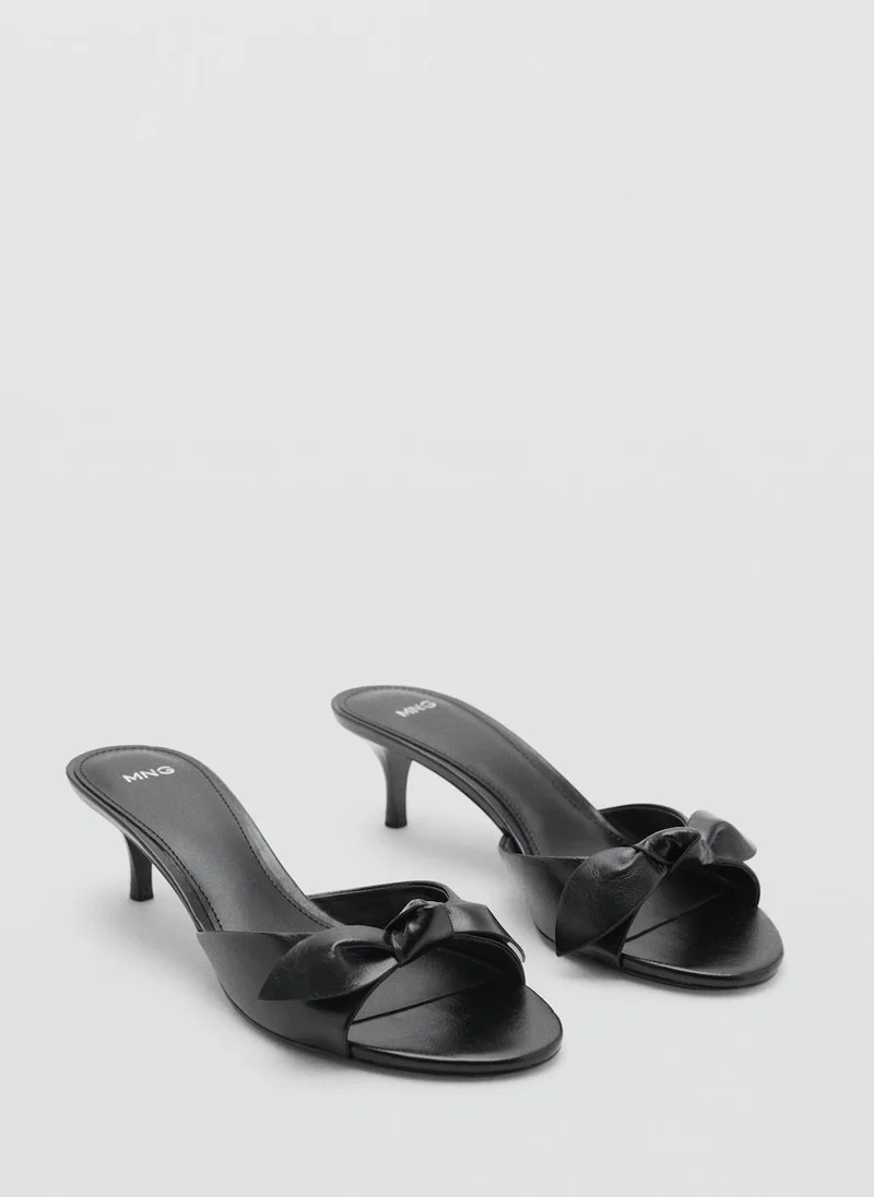 MANGO Mid Heel Single Strap Sandals