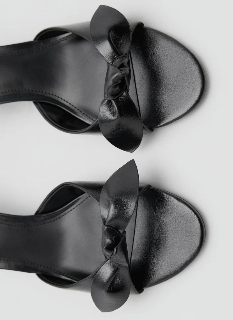 MANGO Mid Heel Single Strap Sandals