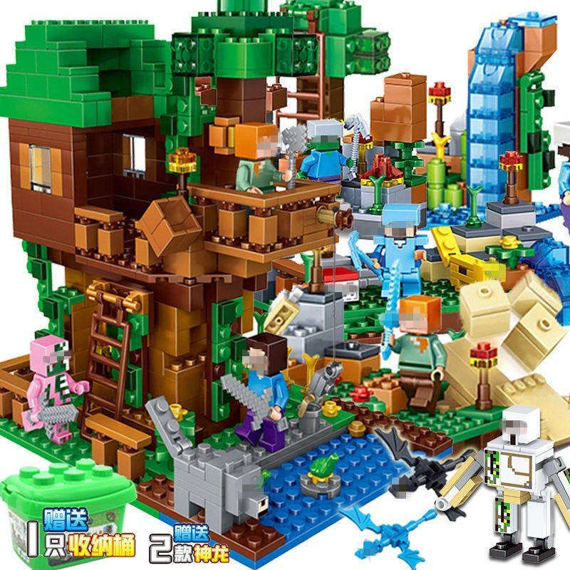 Minecraft Building Blocks Set, Tree House and Village Toy - Image 2