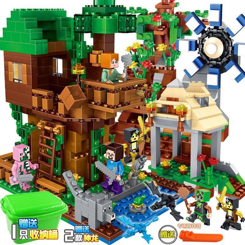 Minecraft Building Blocks Set, Tree House and Village Toy - Image 3