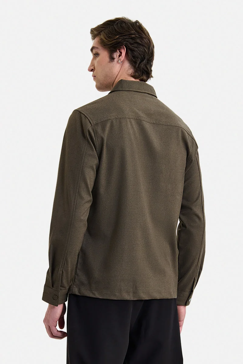 SNITCH Brown Brown Solid Long Sleeve Regular Fit Jacket for Men | Best Price UAE
