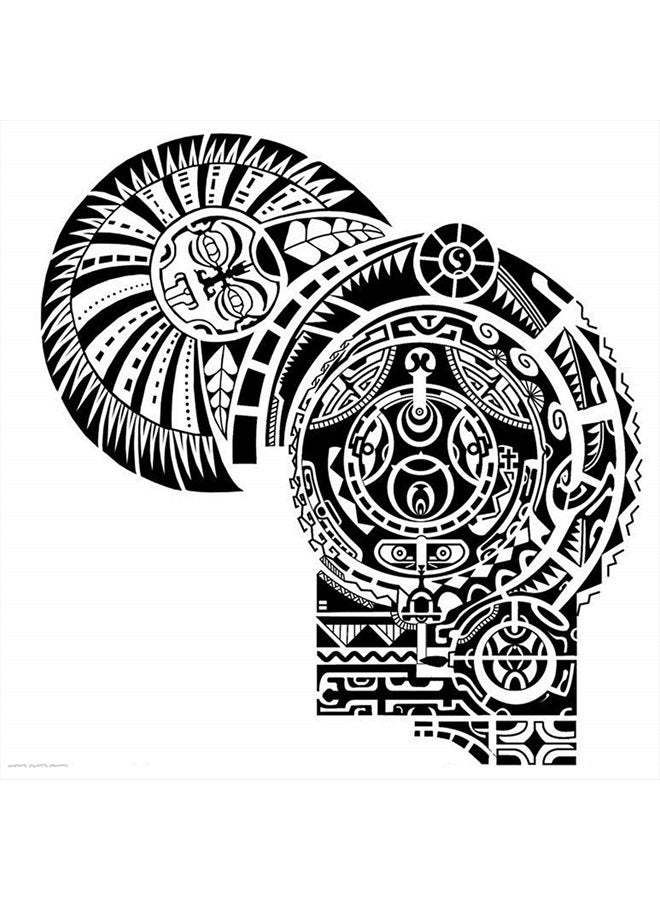 JIANG Waterproof Temporary Tattoos Paper Sticker Dwayne Johnson Totem Large Body Art (Temporary Tattoos) - Image 1