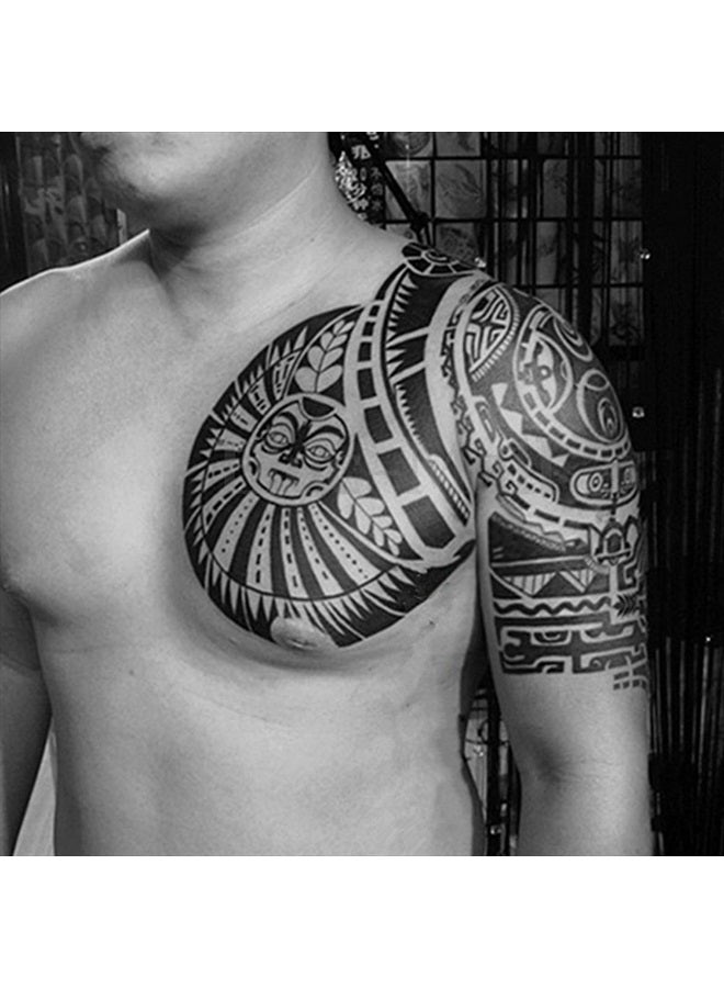 JIANG Waterproof Temporary Tattoos Paper Sticker Dwayne Johnson Totem Large Body Art (Temporary Tattoos) - Image 4