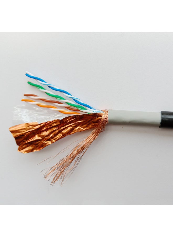 Generic Outdoor Network Cable Super Six Double Shielded Network Cable 23AWG Outdoor Waterproof Cable CAT6ASFTP Network Cable-Color:Black-Line Length:10M  - Image 1