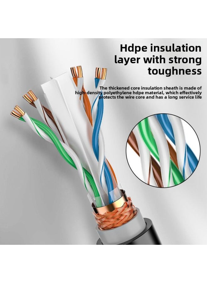 Generic Outdoor Network Cable Super Six Double Shielded Network Cable 23AWG Outdoor Waterproof Cable CAT6ASFTP Network Cable-Color:Black-Line Length:10M  - Image 3