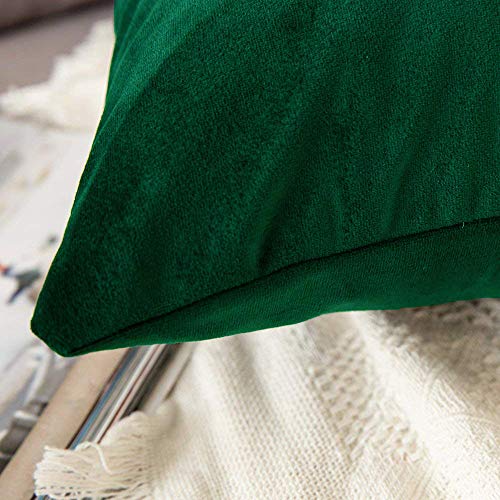 Khooti Velvet Cushion Cover, 8X8 Inches/20X20 Cm | Army Green | Pack of 3 | Solid Plain Soft & Smooth, Decorative Cushion Covers for Living Room, Bedroom, Couches, Chairs, Sofas, Beds & Home Decor - Image 2