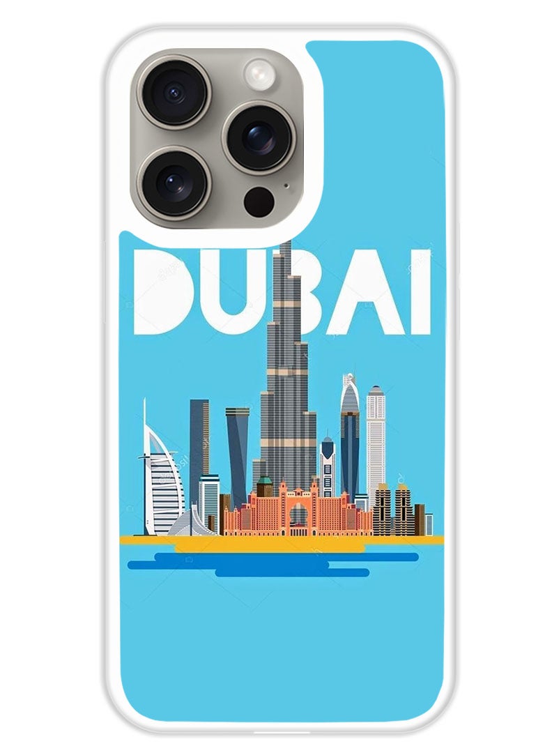 Theodor Protective Case Cover For APPLE IPHONE 15 Pro Dubai 1 (White Bumper) - Image 1