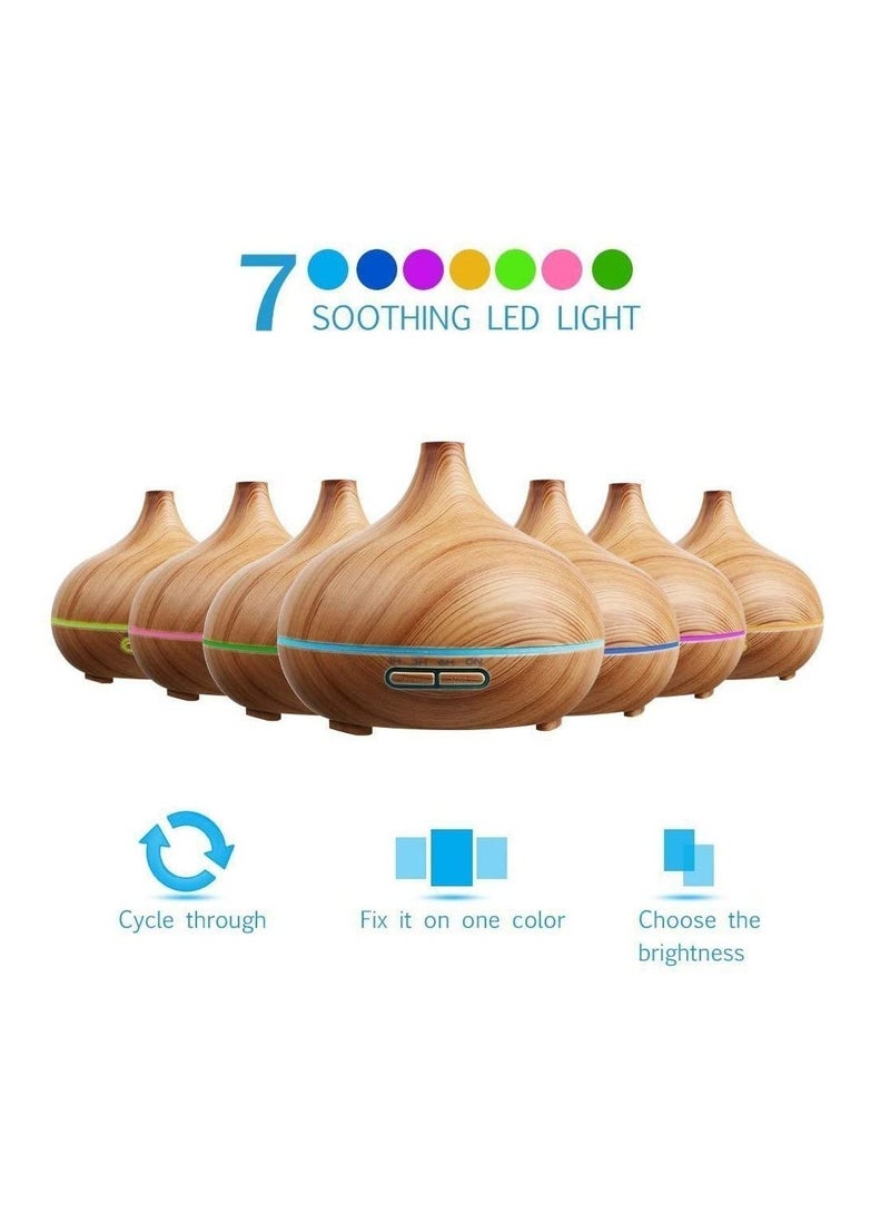 AMERTEER 550Ml Essential Oil Diffuser With 4 Timer Aromatherapy Diffuser With Auto Shut-Off Function Cool Mist Humidifier BPA-Free For Bedroom - Image 4