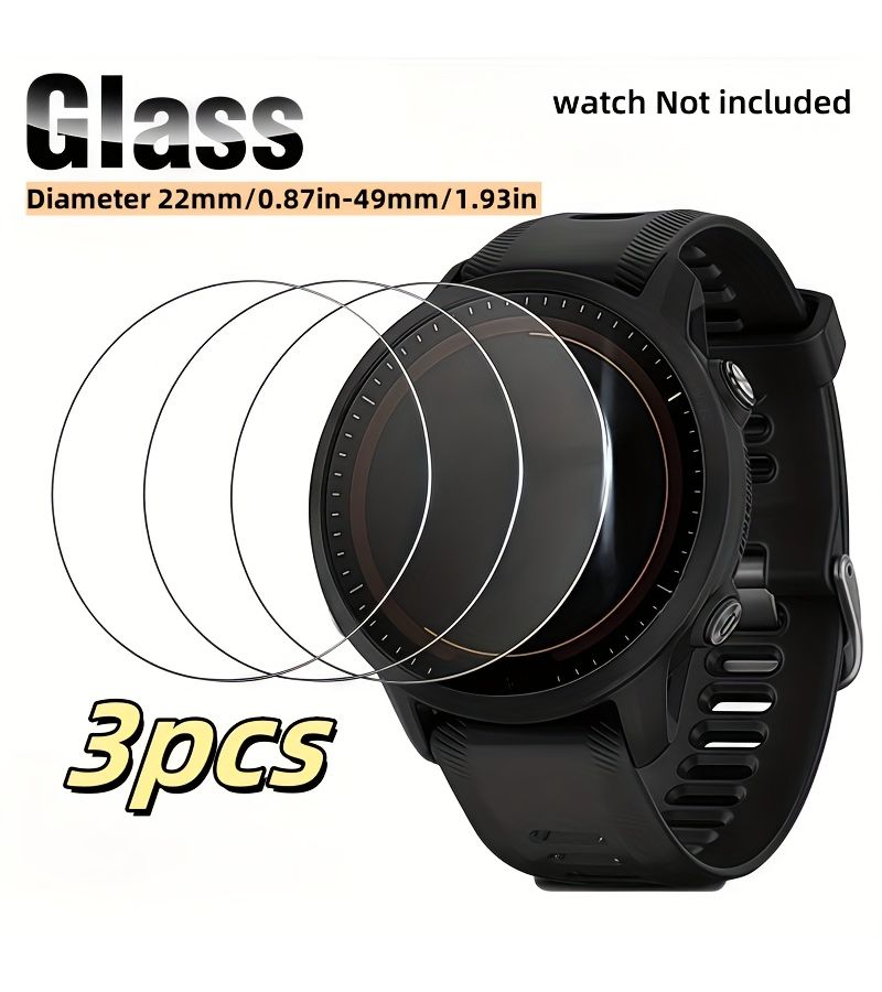 3pcs 44mm Round Tempered Glass Watch Screen Protector Anti Scratch Bubble Free - Image 1