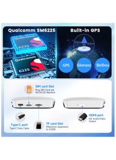 Carlinkit UHD Snapdragon 6225, New Android 13 AI Box with HDMI Output, Google Play Store/Wireless CarPlay/Android Auto Support, 8GB RAM + 128GB ROM,Support SIM Card and TF Expansion  - Image 4