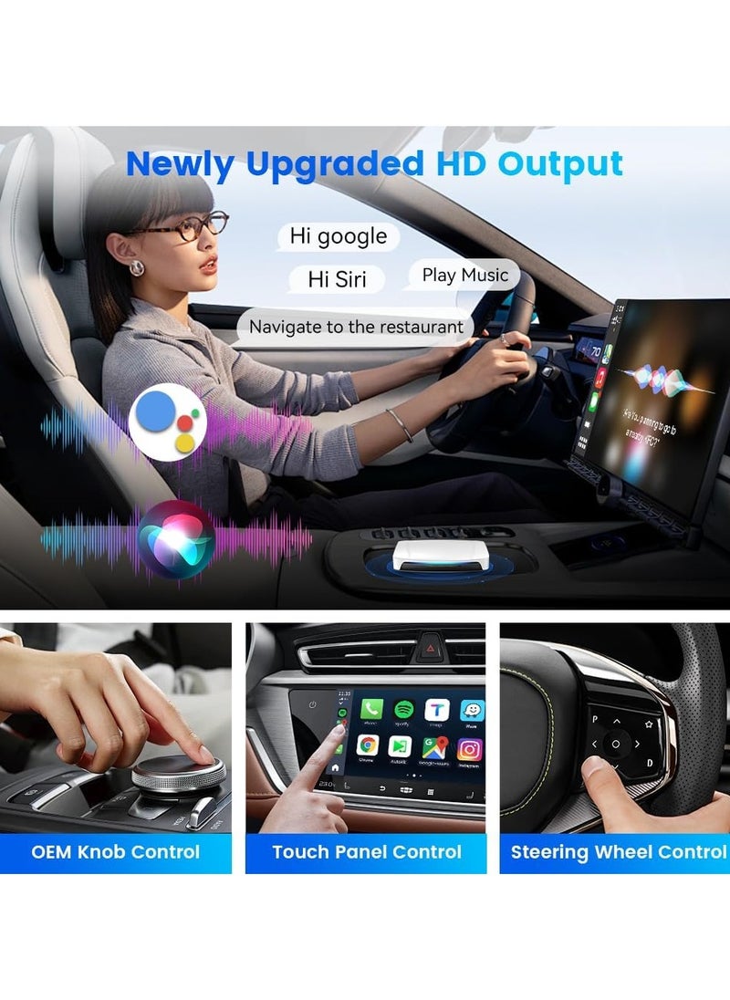 UHD Snapdragon 6225, New Android 13 AI Box with HDMI Output, Google Play Store/Wireless CarPlay/Android Auto Support, 8GB RAM + 128GB ROM,Support SIM Card and TF Expansion