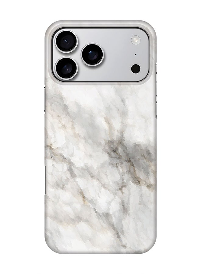 Stylizedd For iPhone 17 Pro Max,Case, [Compatible with MagSafe] Magnetic cover Slim fit Protection Matte, - Marble Print Beige Grey