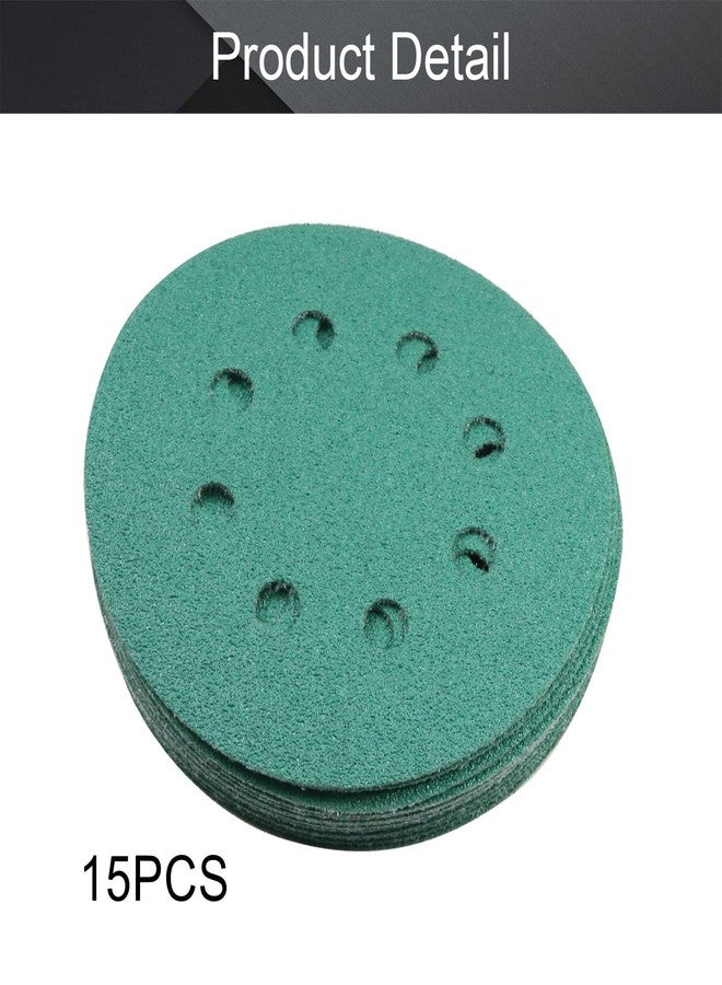اتول مارت ورق صنفرة Utoolmart ذو 15 قطعة، مقاس 5 بوصات، 8 فتحات، 60 حبيبة، مصنوع من كربيد السيليكون، مناسب لصنفرة المدار العشوائي، الخشب، المعدن، التلميع التلقائي الرطب والجاف - Image 4