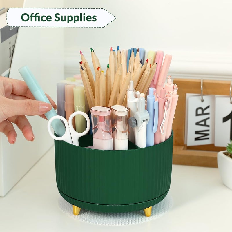 SKYDUE 360 Degree Rotating Desk Organizer, Dual-Purpose Pencil Pen Holder for Desk, Rotating Desk Pen Organizer with 5 Slots, Art Supplies, Pencil Cup for Office, School, Home - Image 3