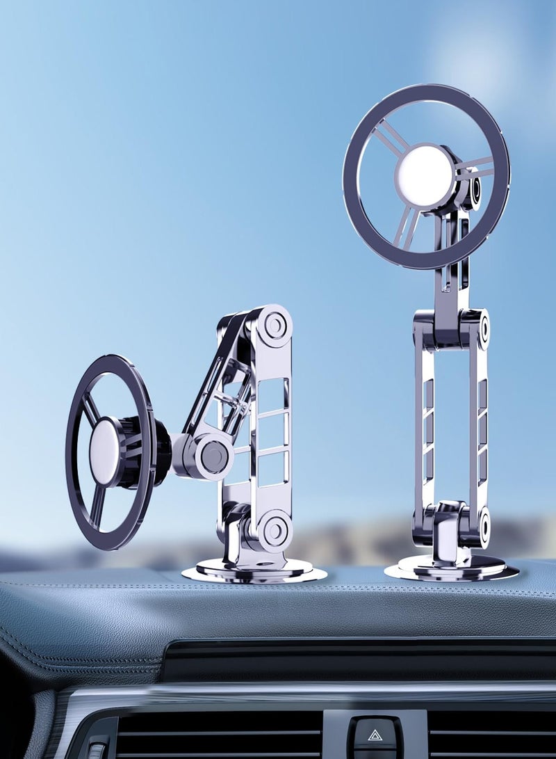 SYOSI Mini Universal Magnetic Suction Car Phone Mount, 1 Pcs Cell Phone Holder, Car Mount Magnetic Phone Holder, Adjustable 360 Rotation for Magsafe Case iPhone 11/12/13/14/15 Pro Max - Image 1