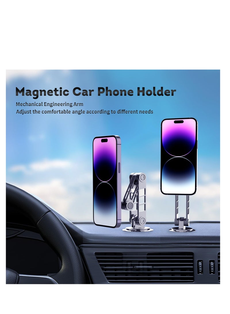 SYOSI Mini Universal Magnetic Suction Car Phone Mount, 1 Pcs Cell Phone Holder, Car Mount Magnetic Phone Holder, Adjustable 360 Rotation for Magsafe Case iPhone 11/12/13/14/15 Pro Max - Image 2