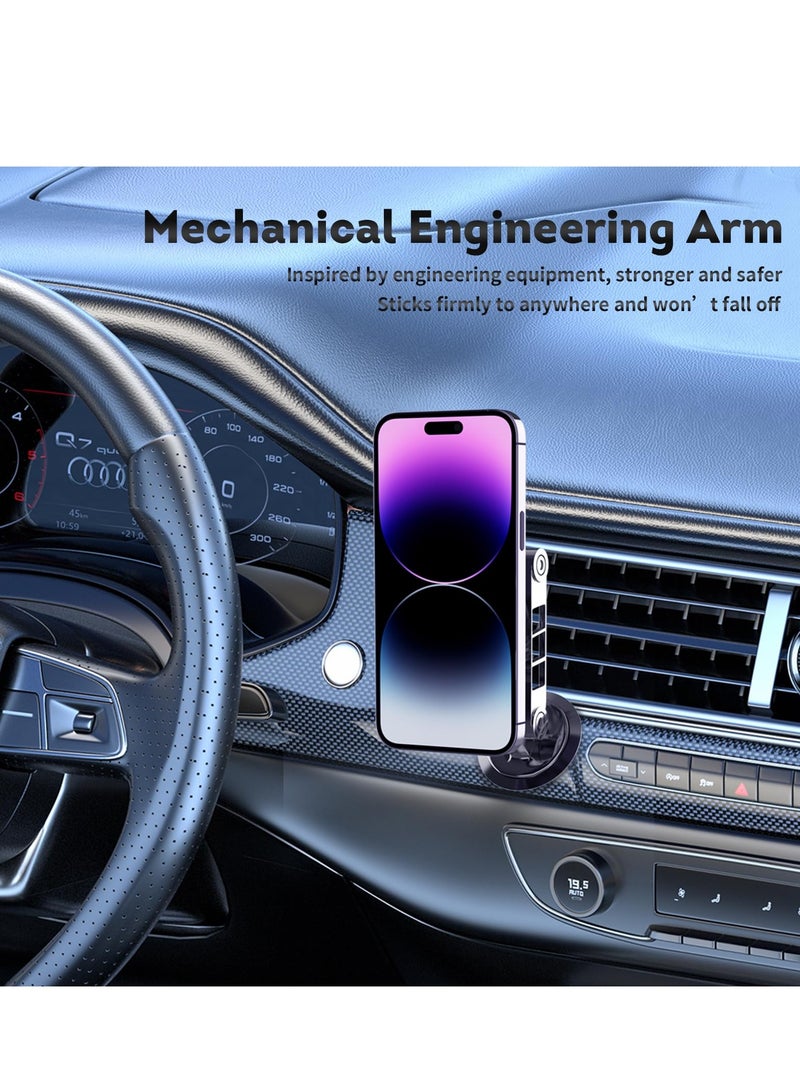 SYOSI Mini Universal Magnetic Suction Car Phone Mount, 1 Pcs Cell Phone Holder, Car Mount Magnetic Phone Holder, Adjustable 360 Rotation for Magsafe Case iPhone 11/12/13/14/15 Pro Max - Image 4